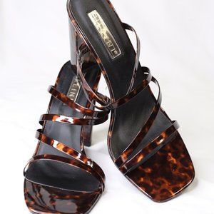 Tortoise Shell Strappy Heels (NEVER WORN)